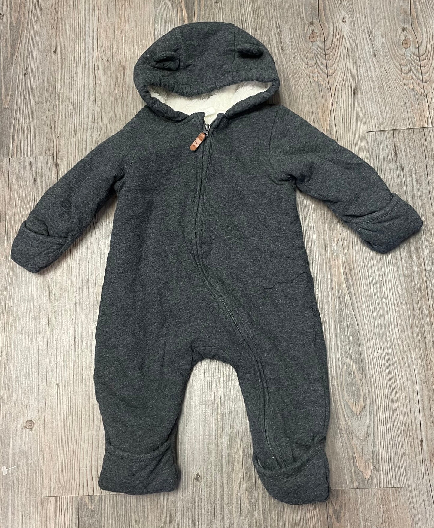 Charcoal  H&M Sherpa Lined Onesie, 4-6M