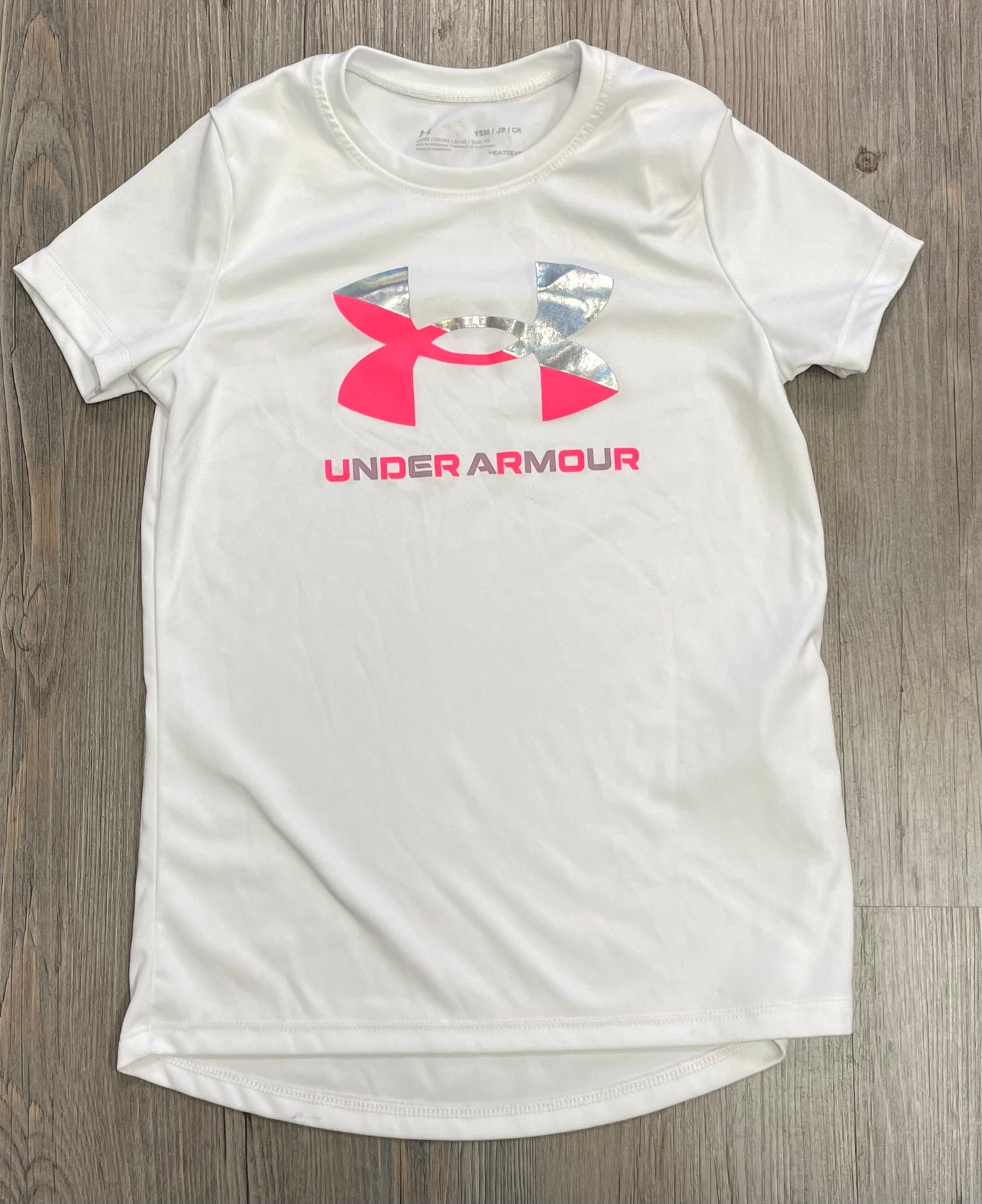 White  Under Armour Tee, 10Y