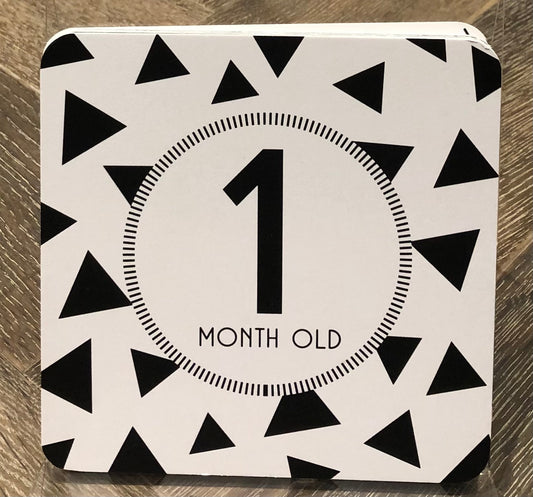 Black/wh  Baby Milestone Cards, 17pcs