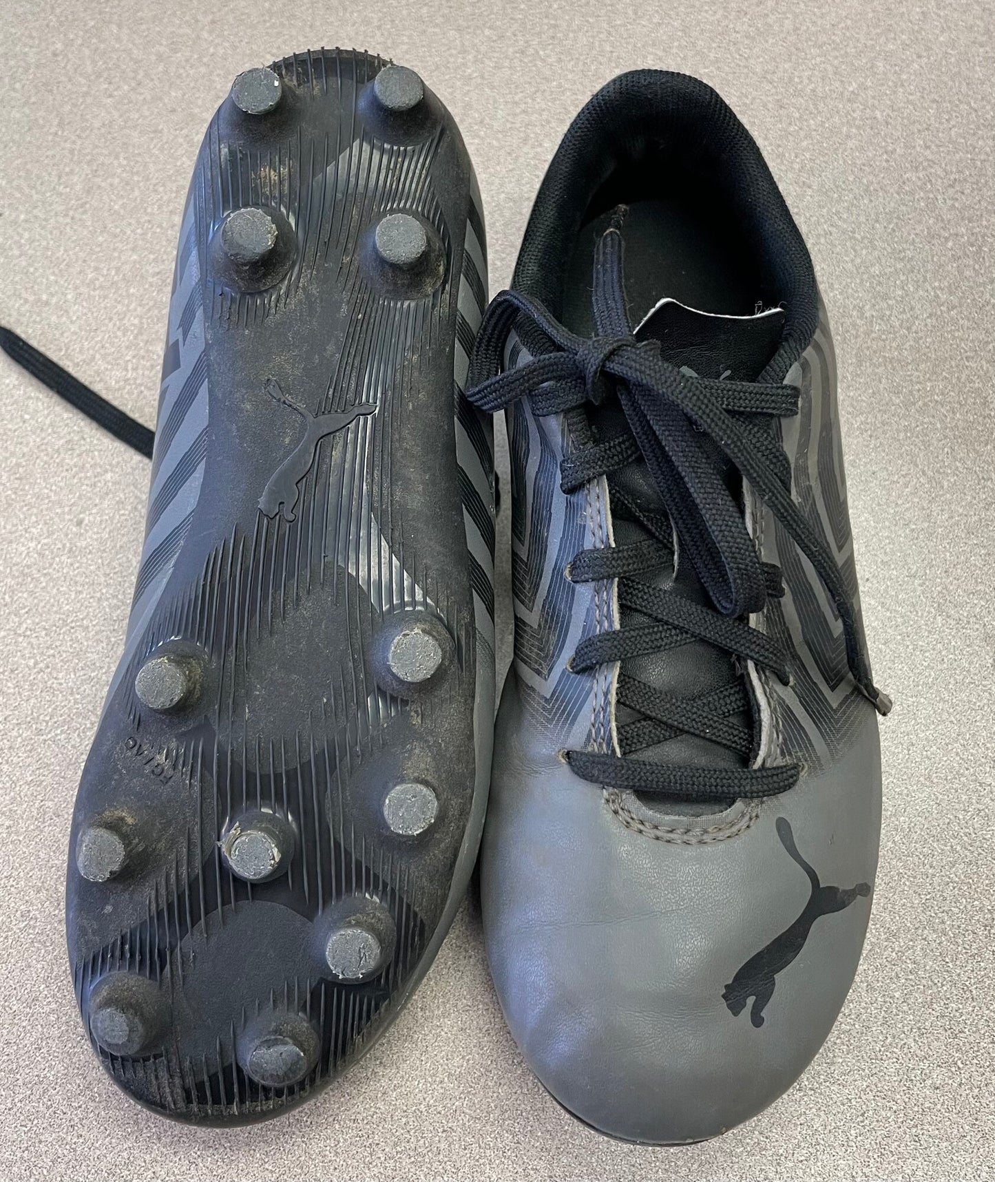 Grey  Puma Soccer Cleats, 2Y