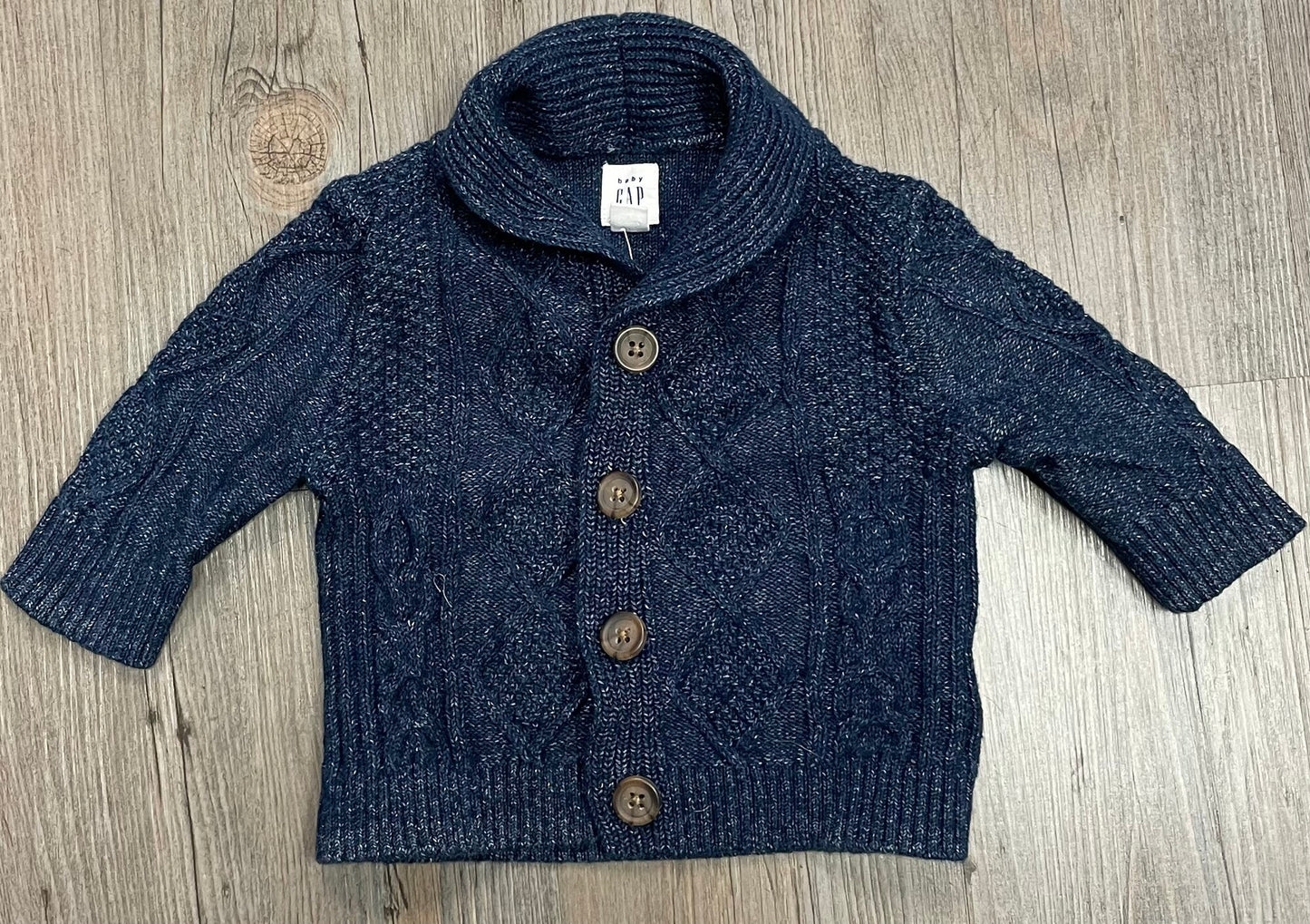 Navy  Gap Knit Cardigan, 3-6M