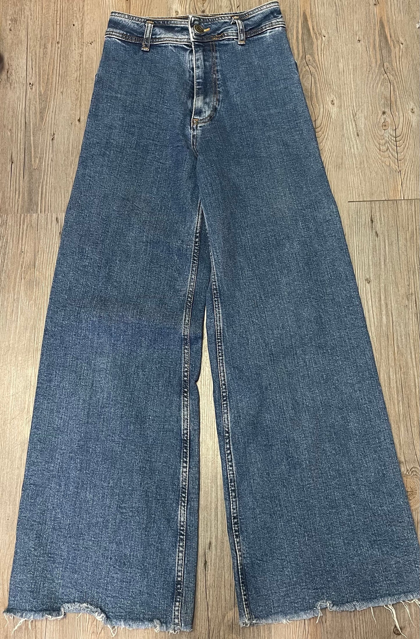 Blue  Zara Wide Leg Jeans, 12-14Y