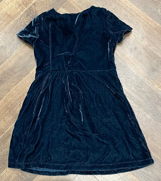 Blue  Vignette Velour Dress, 4Y