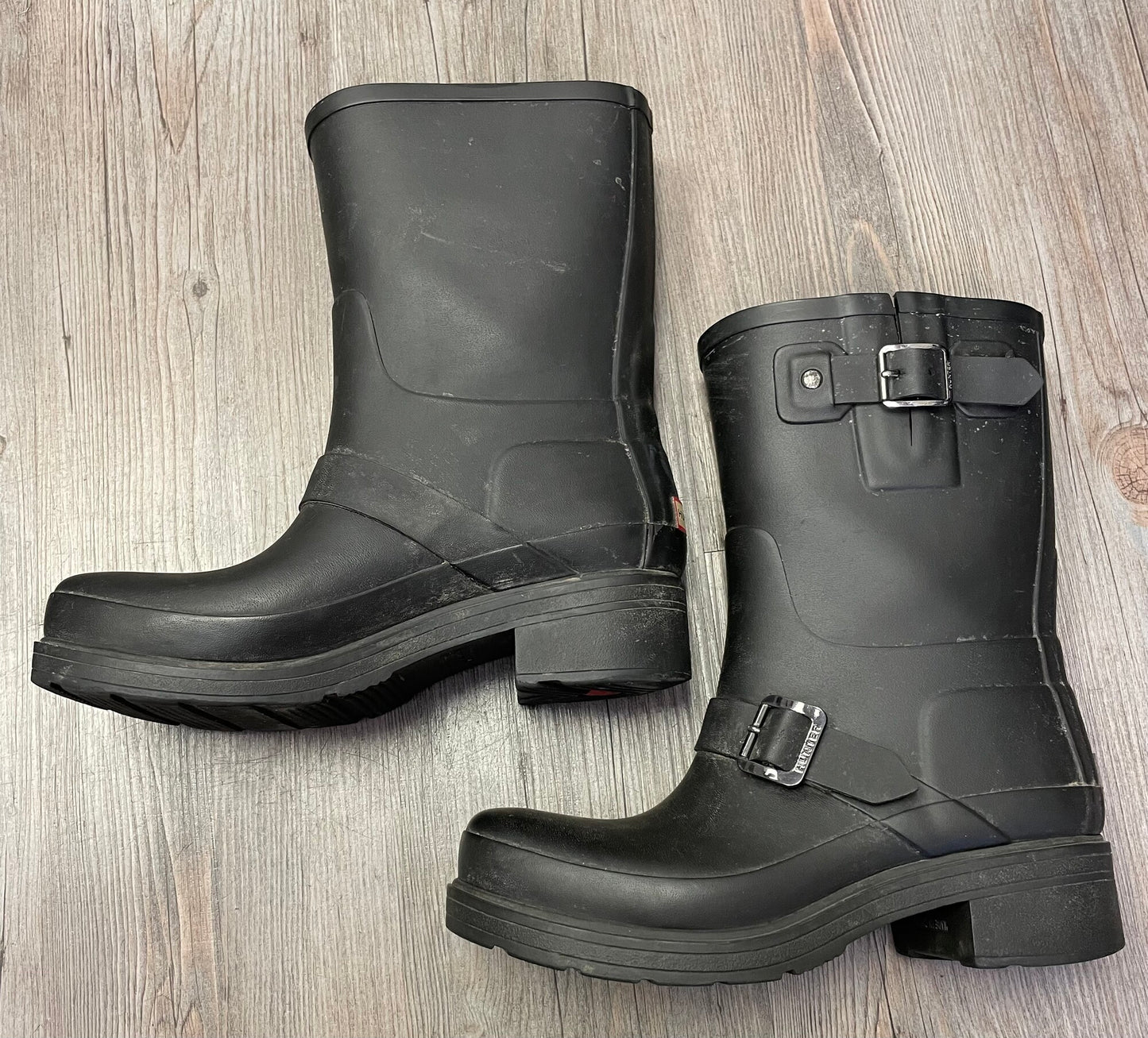 Black  Hunter Short Rain Boots, 8 Womens