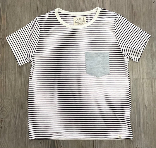 White  Me & Henry Tee, 5-6Y