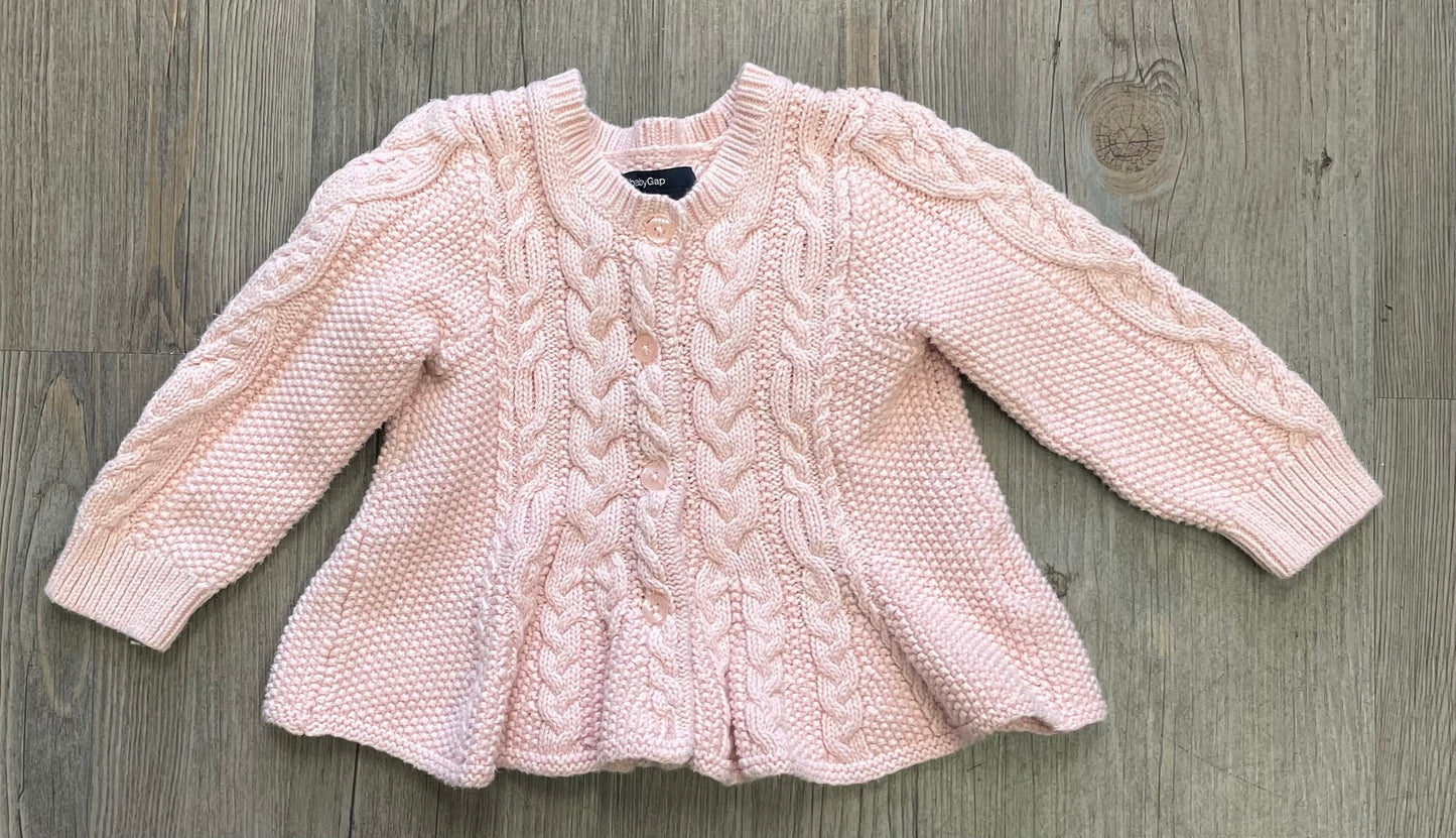 Pink  Baby Gap Knit Cardigan, 12-18M