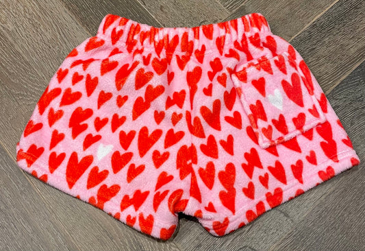 Pink/red  Fleece Pj Bottom Hearts, 4-5Y