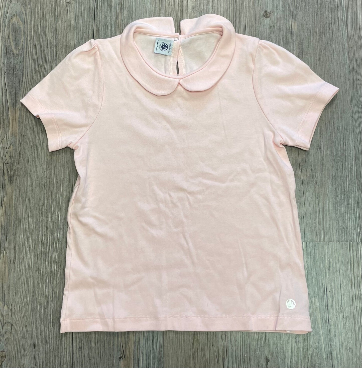 Pink  Petit Bateau Collar Tee, 10Y