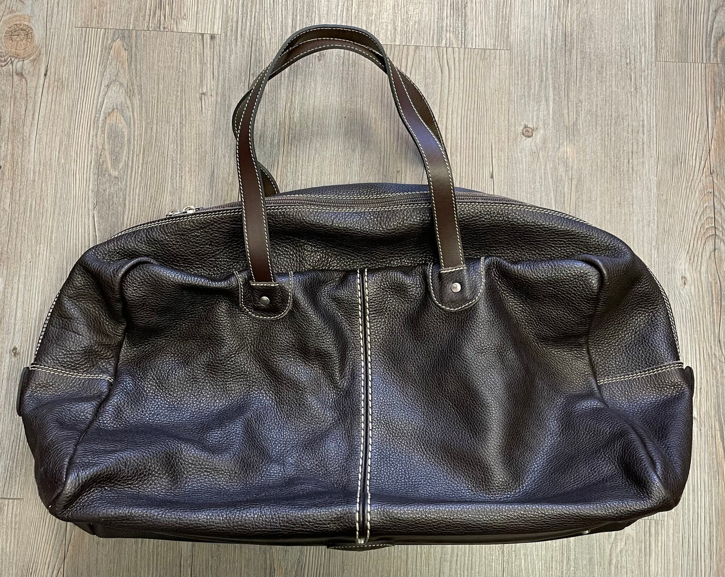 Chocolat  Roots Leather Tote Bag, Large