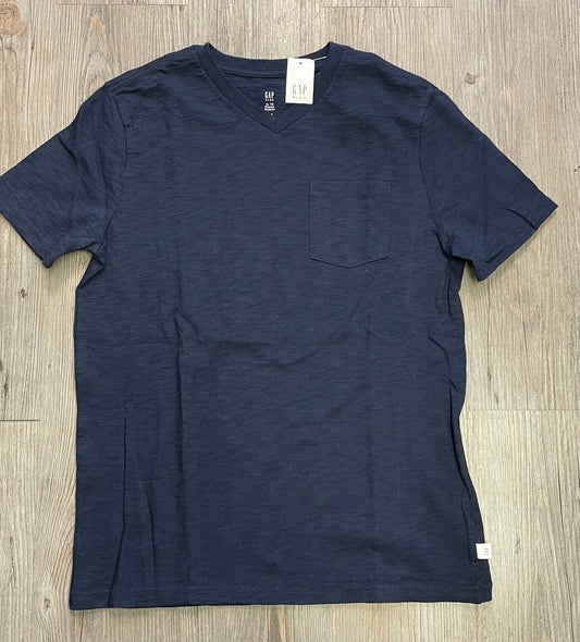 Navy  Gap V Neck Tee, 12Y