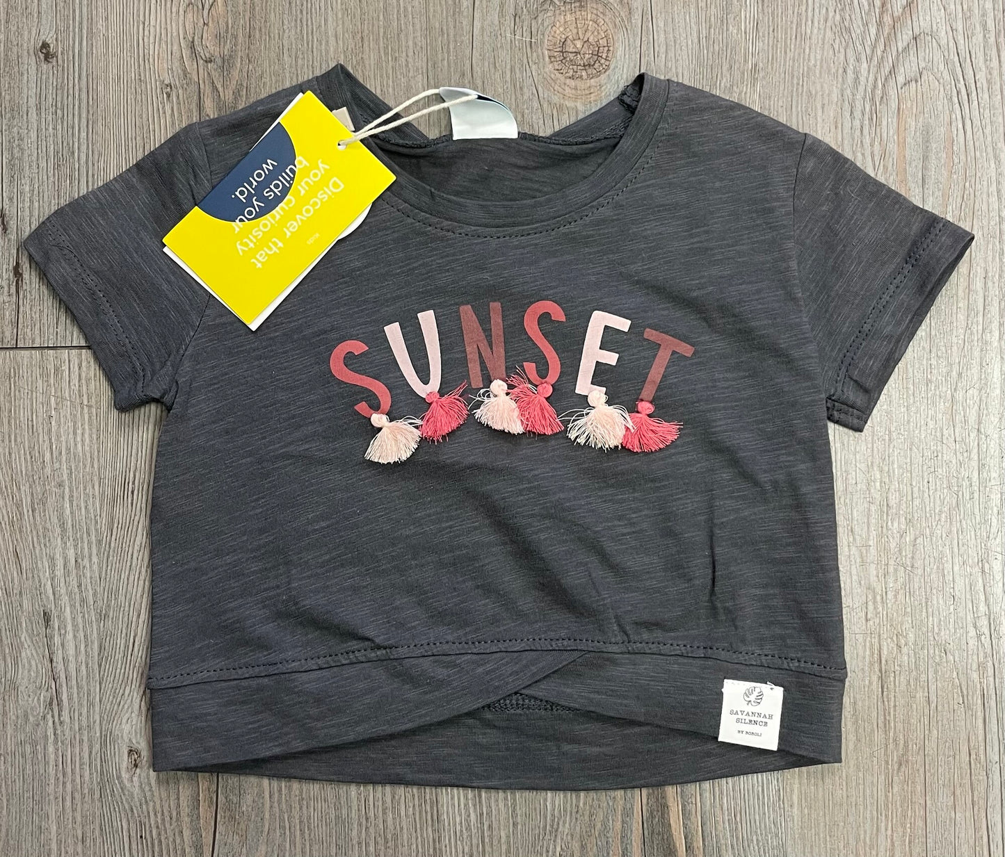 Grey  Boboli Cropped Tee, 4Y