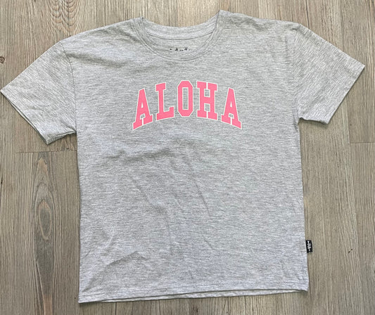 Grey  F4A Aloha Billie Tee, 6-7Y
