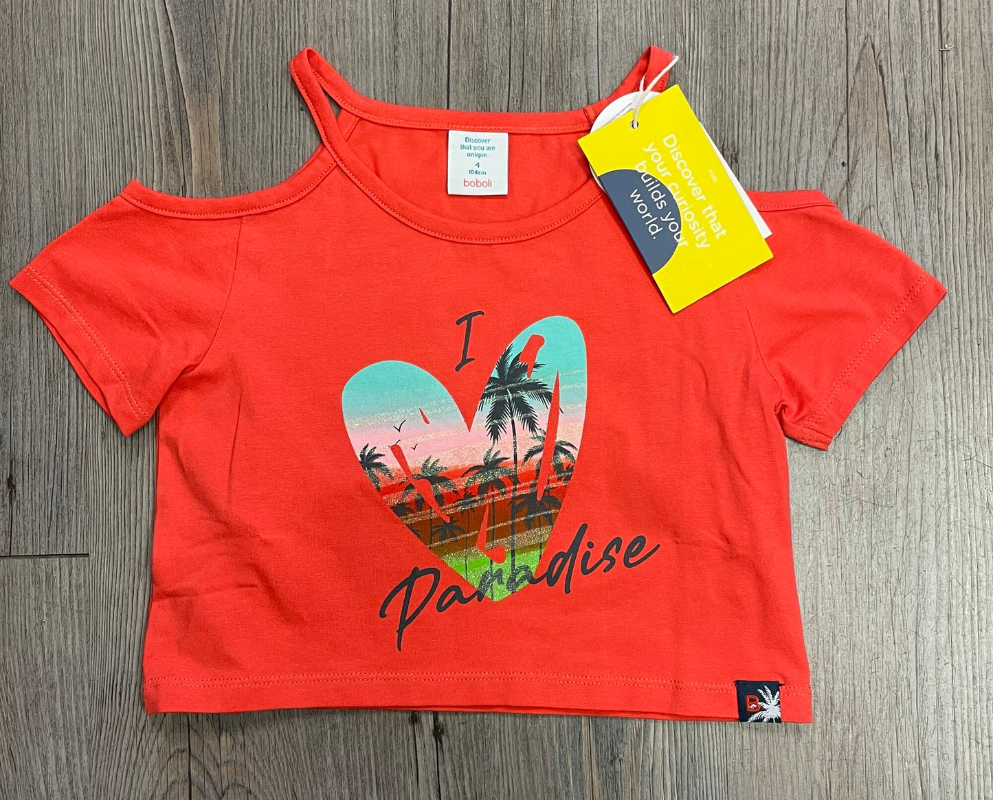 Orange  Boboli Tee, 4Y
