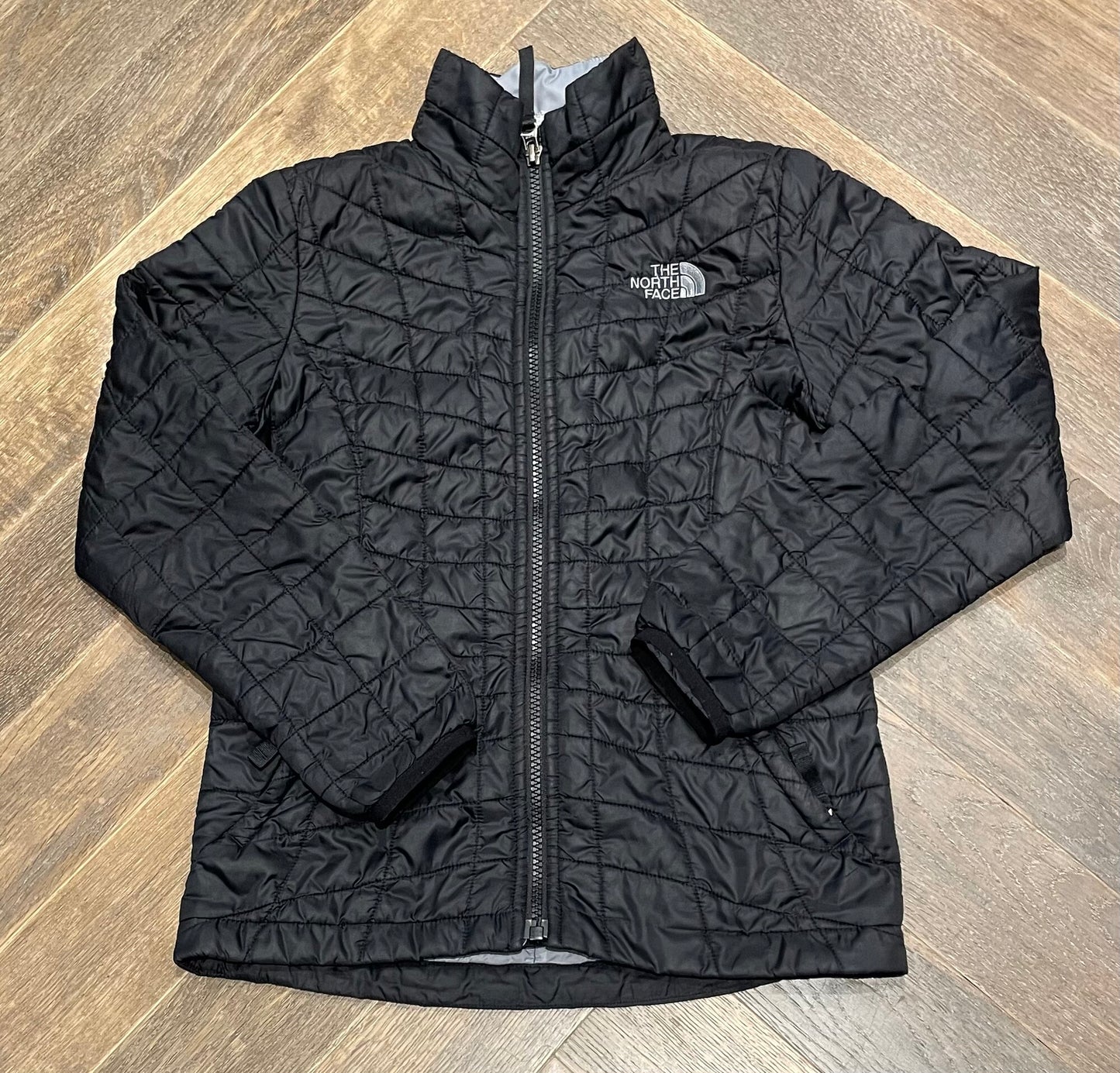 Black  Northface Puffer Jacket, 7-8Y