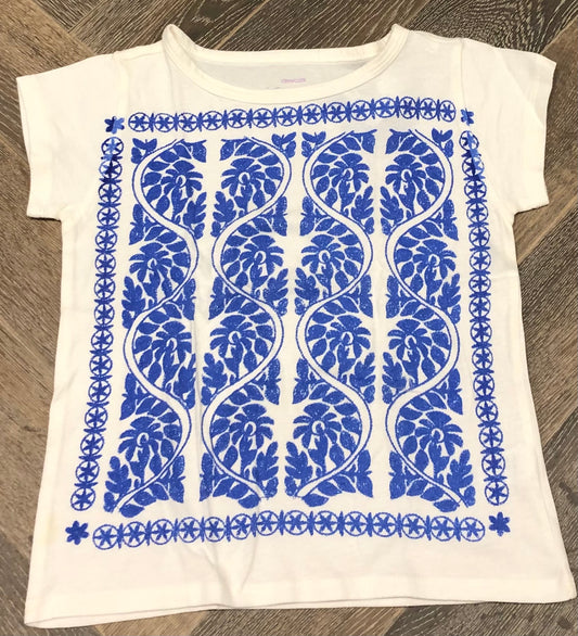 White/bl  Crewcuts Tee, 4-5Y