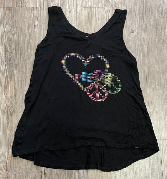 Black  Tank Top Beaded, 14Y
