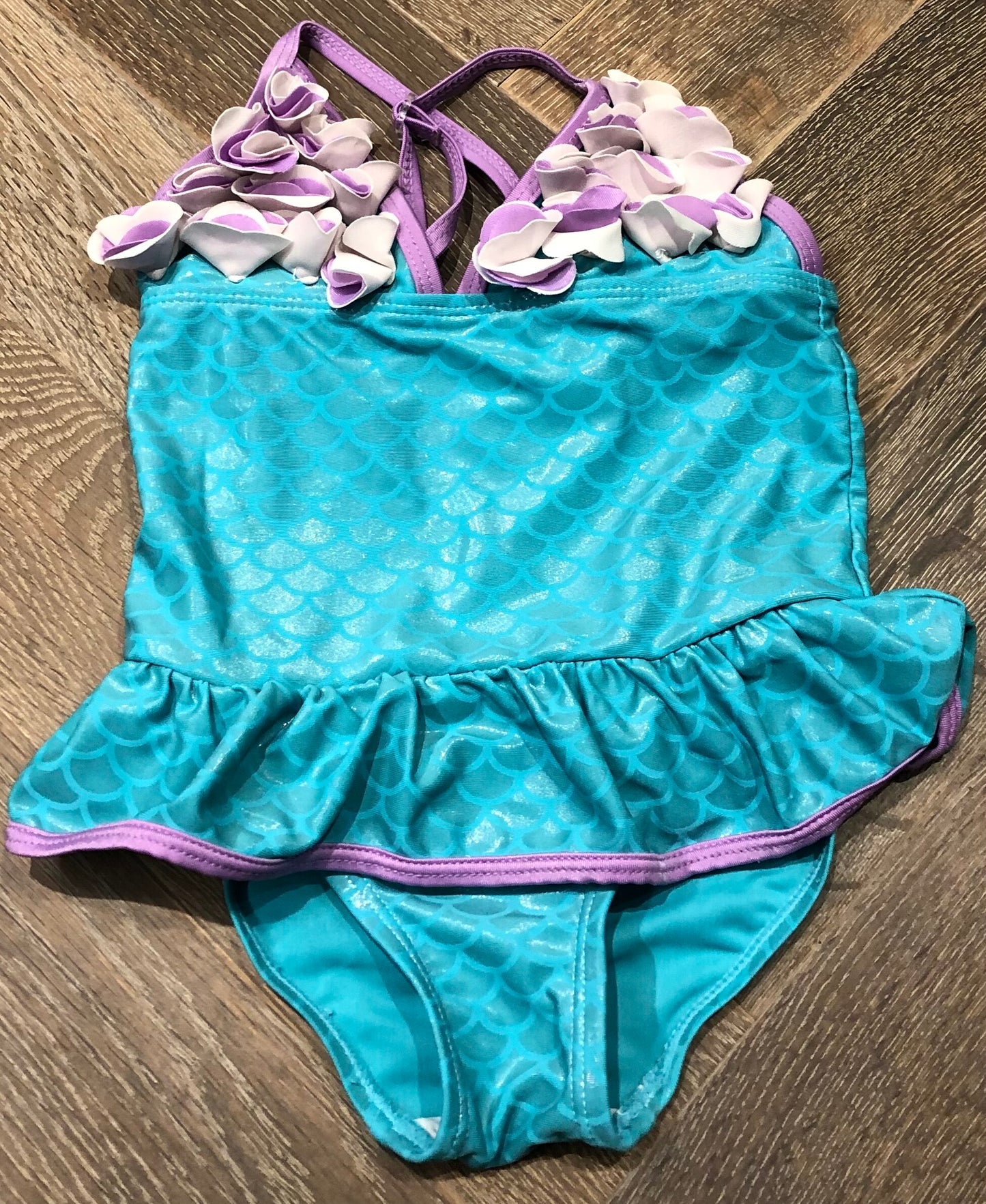 Mint/pur  Floatimini Bathing Suit, 4Y