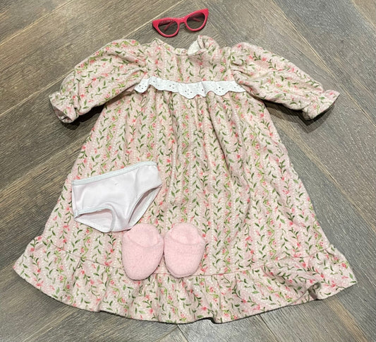 Floral  Doll Clothing Pj Set, 18 Inch