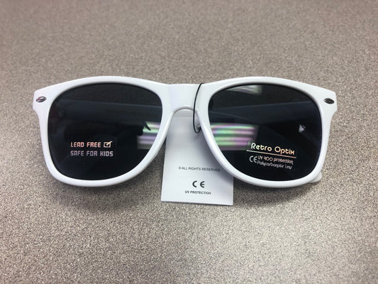 White  Glossy Sunglasses - NEW!, 4-7 Years