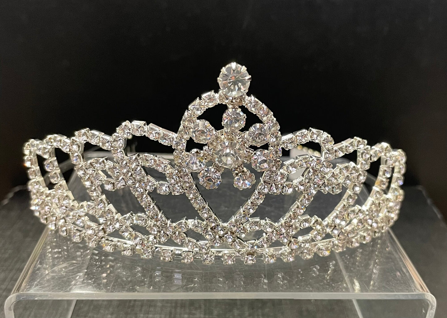 Silver  Tiara - Jeweled Crown #5, Headband