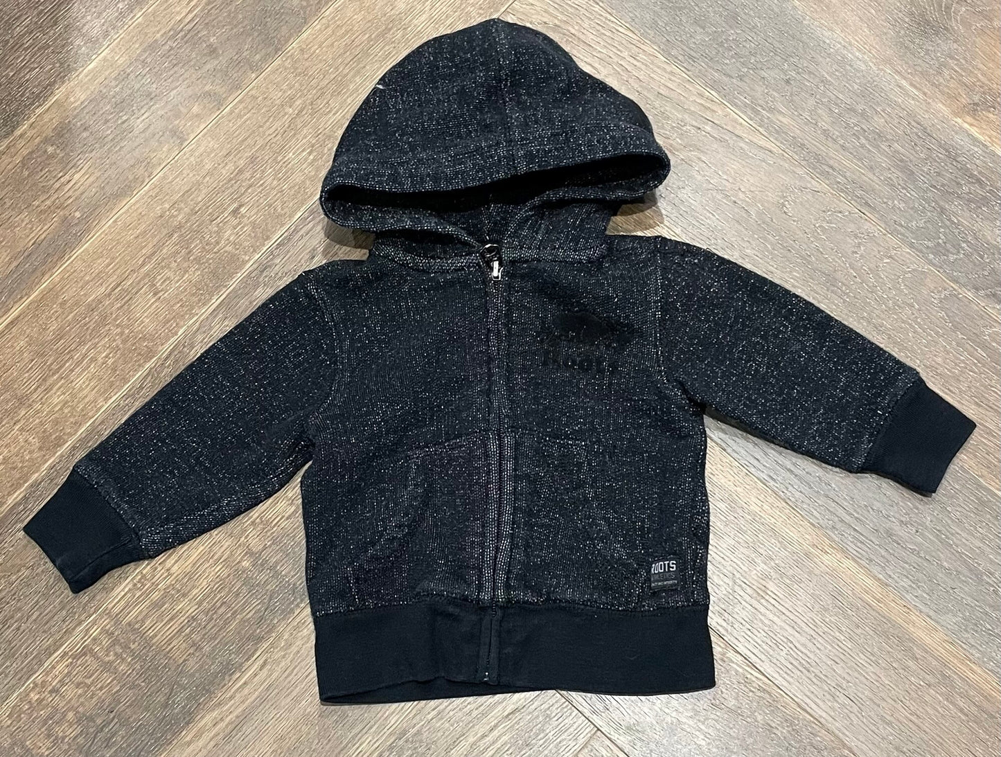 Black  Roots Zip Hoodie, 3-6M