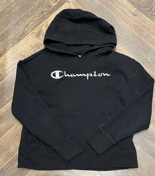 Black  Champion Pullover Hoodie, 10-12Y