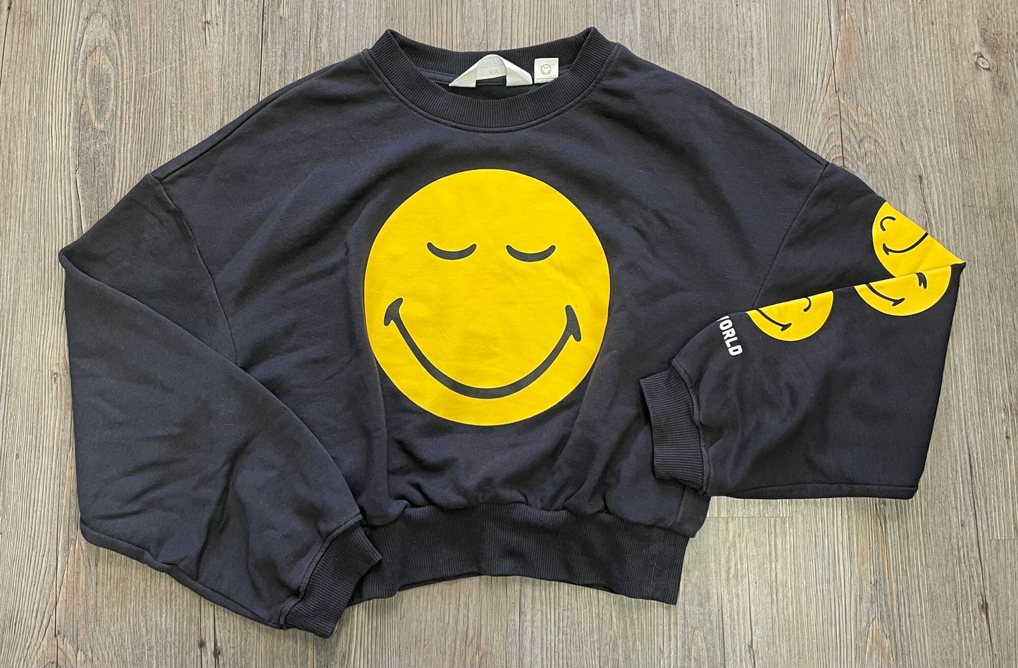 Black  H&M Smiley World Sweatsh, 10-12Y