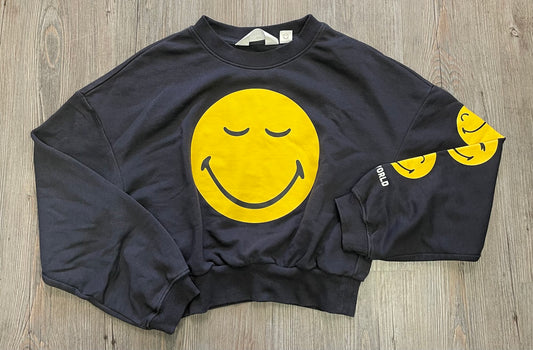 Black  H&M Smiley World Sweatsh, 10-12Y