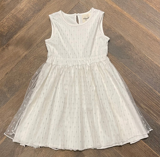 White  Vignette Dress, 4Y