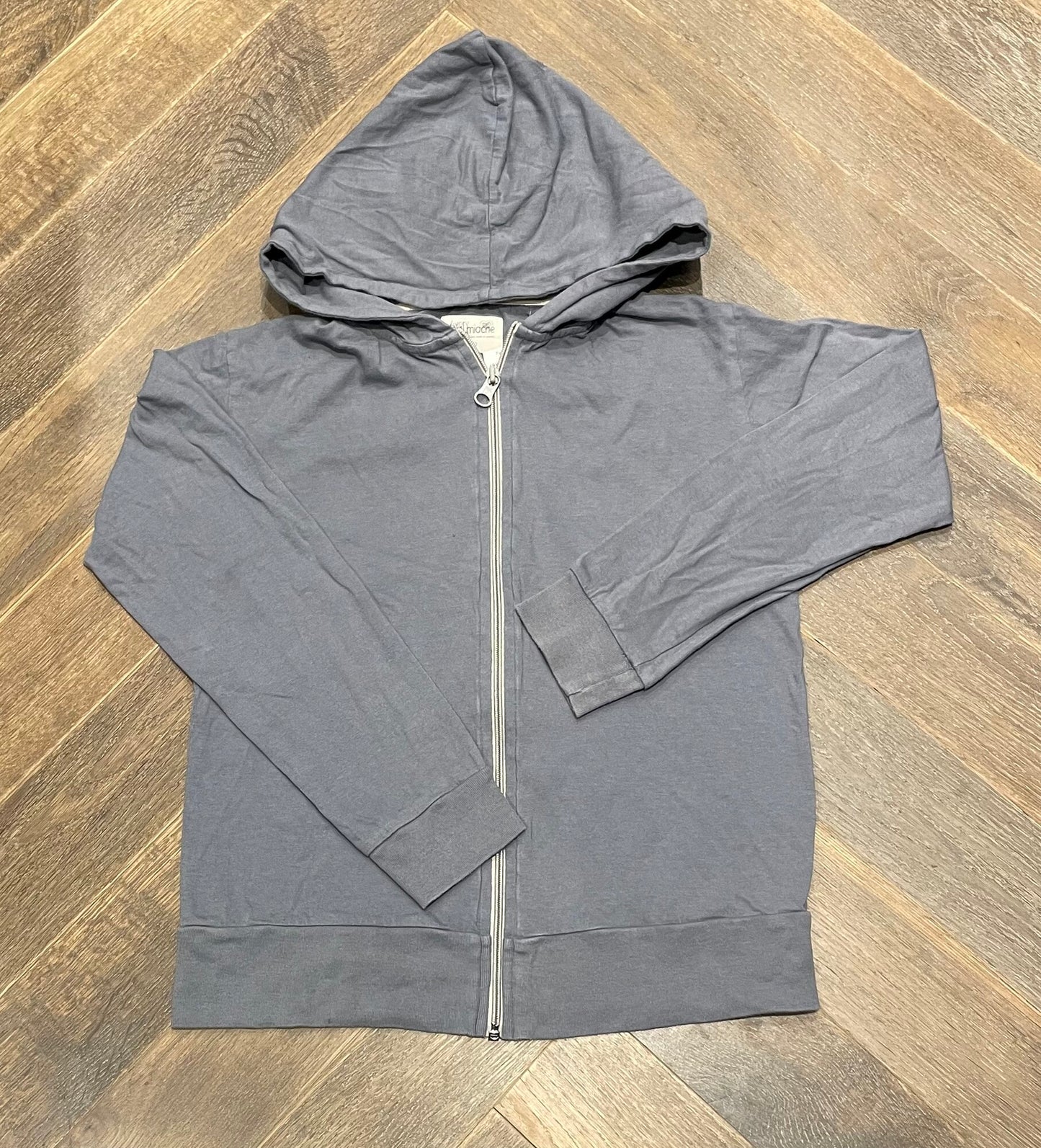 Grey  Mini Mioche Zip Hoodie, 9-10Y