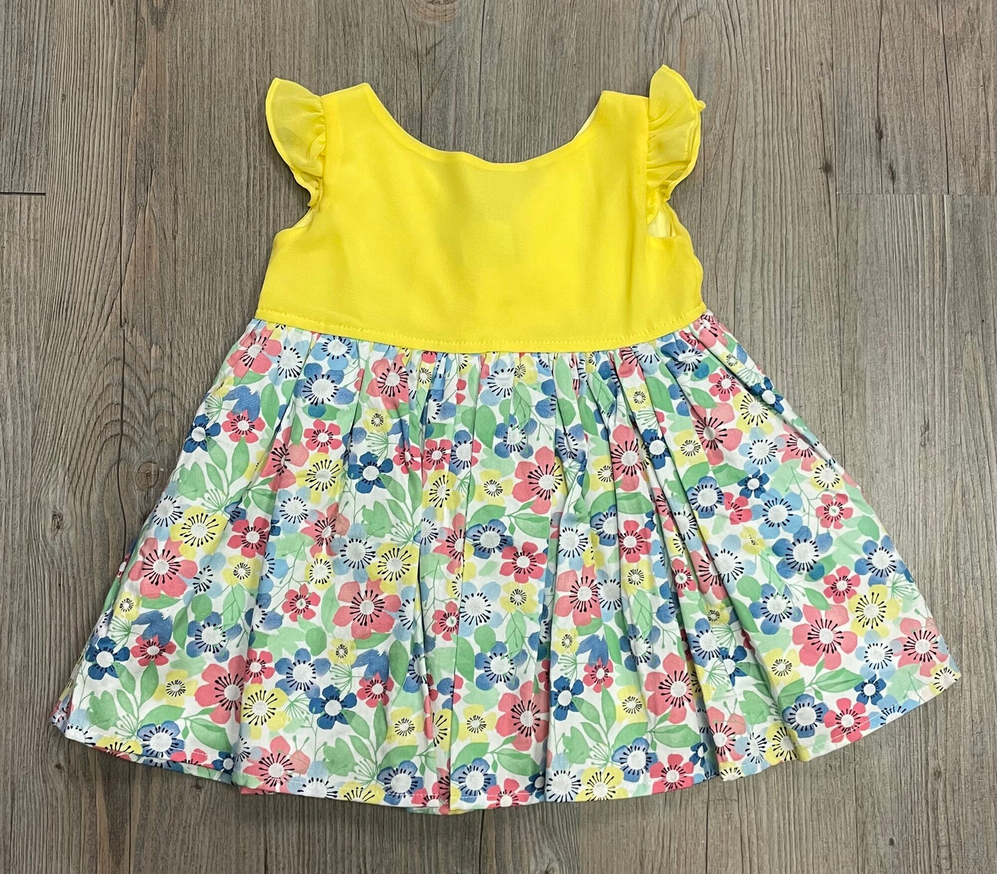 Floral  Boboli Lined Dress, 12M