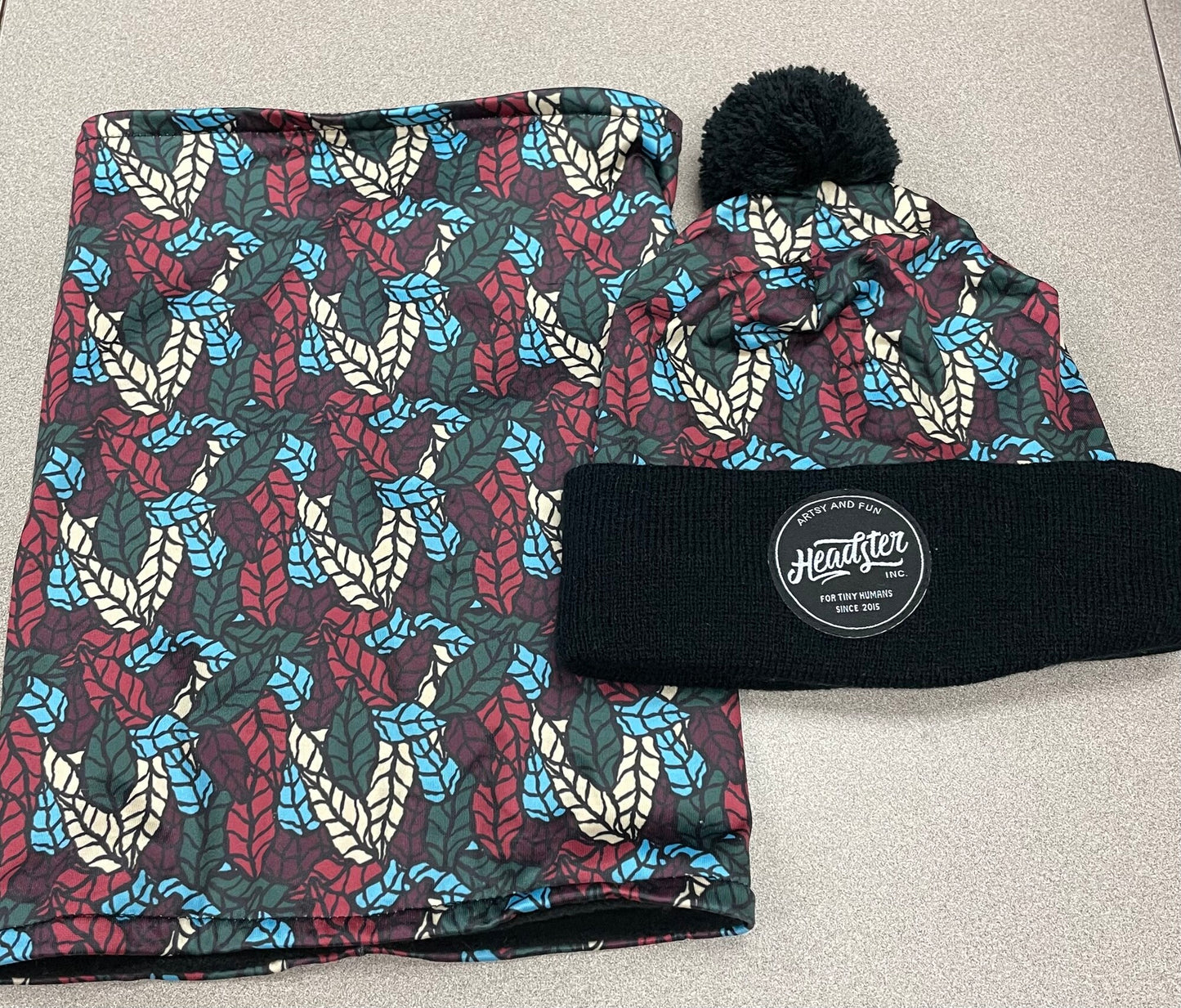 Floral  Headster Hat & Neckwarmer, 18-24M