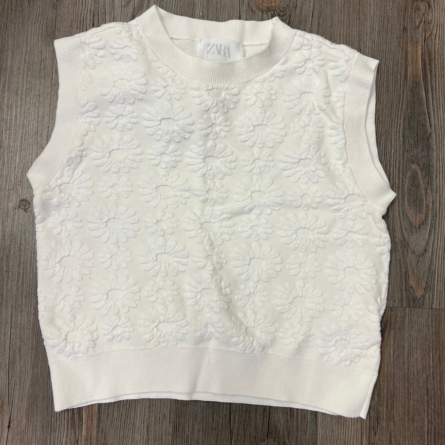 White  Zara Floral Tank Top, 11-12Y