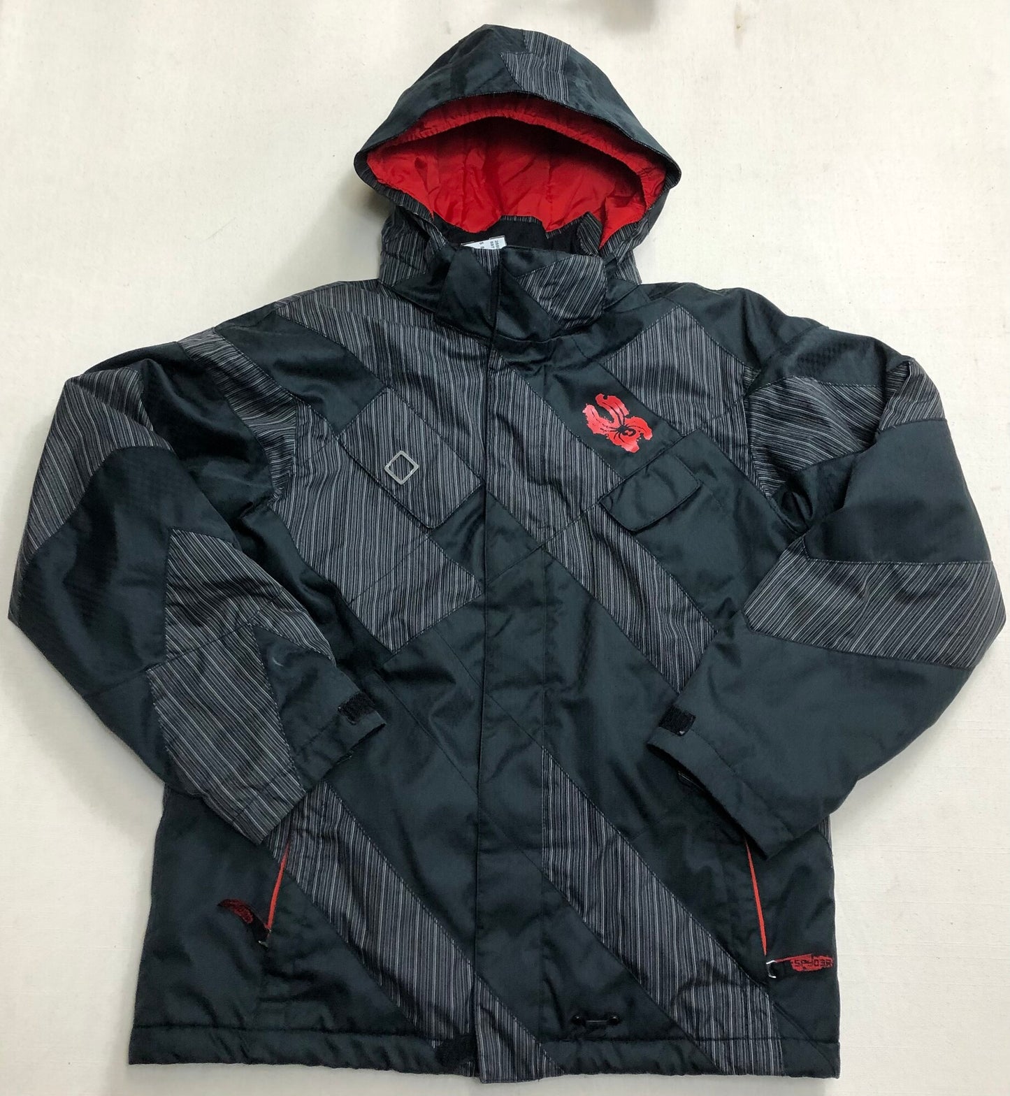Grey/blk  Spyder Ski Jacket, 14Y