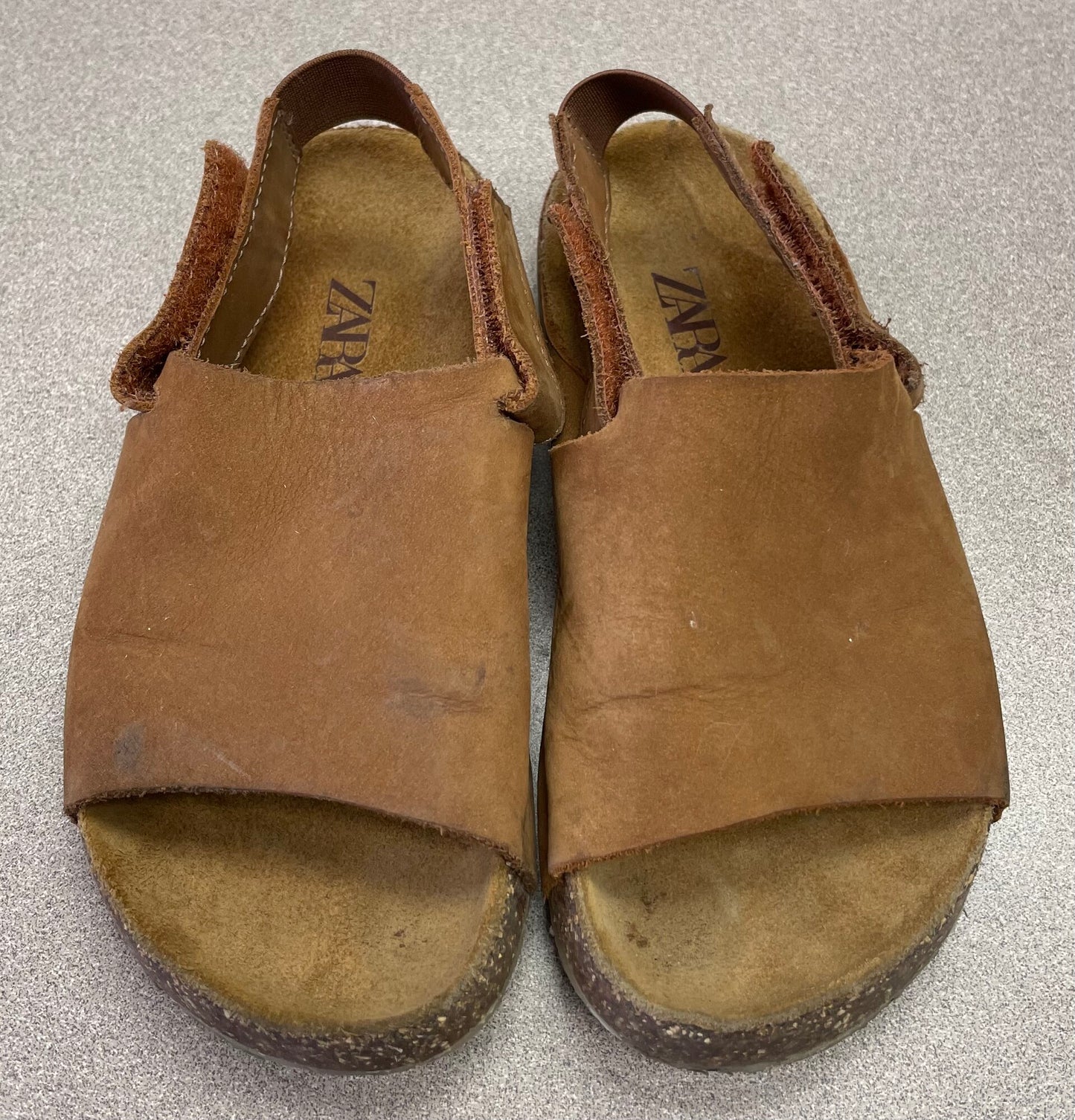 Brown  Zara Leather Sandals, 9T