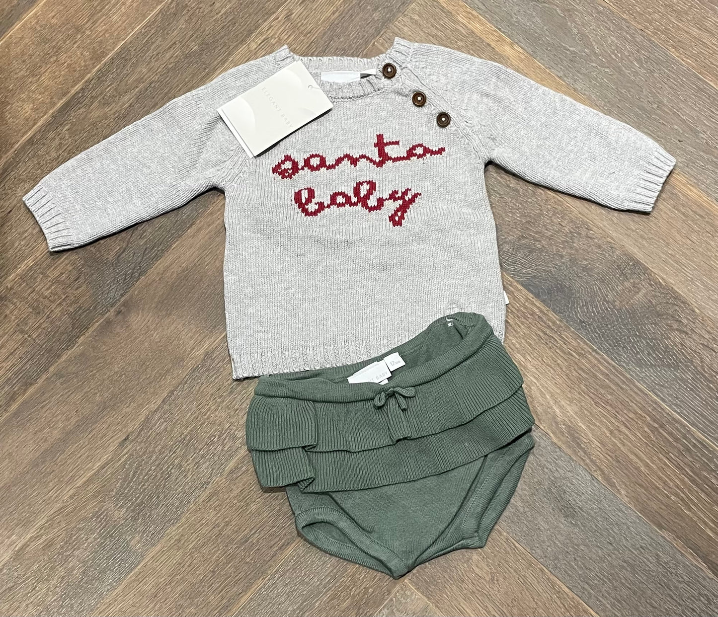 Grey  Santa Baby 2pcs Sset, 12M