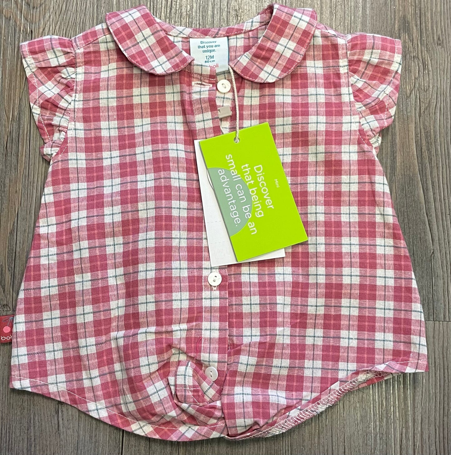 Berry  Boboli Plaid Top-9126, 12M