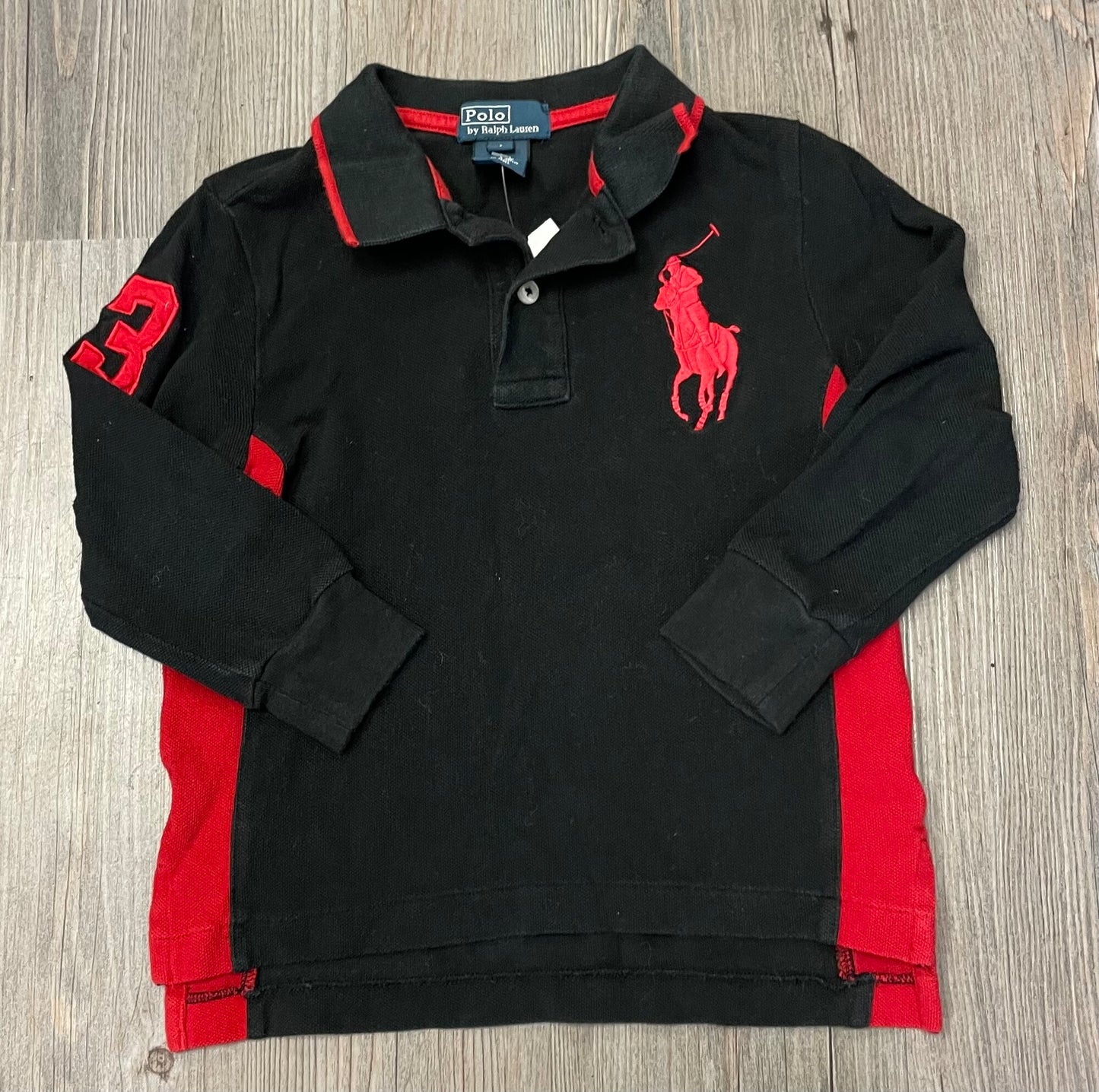 Black  Polo Ralph Lauren LS, 4Y