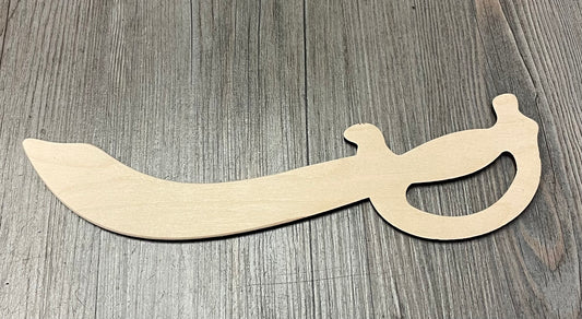 Beige  Wooden Pirate Sword, 12 Inch