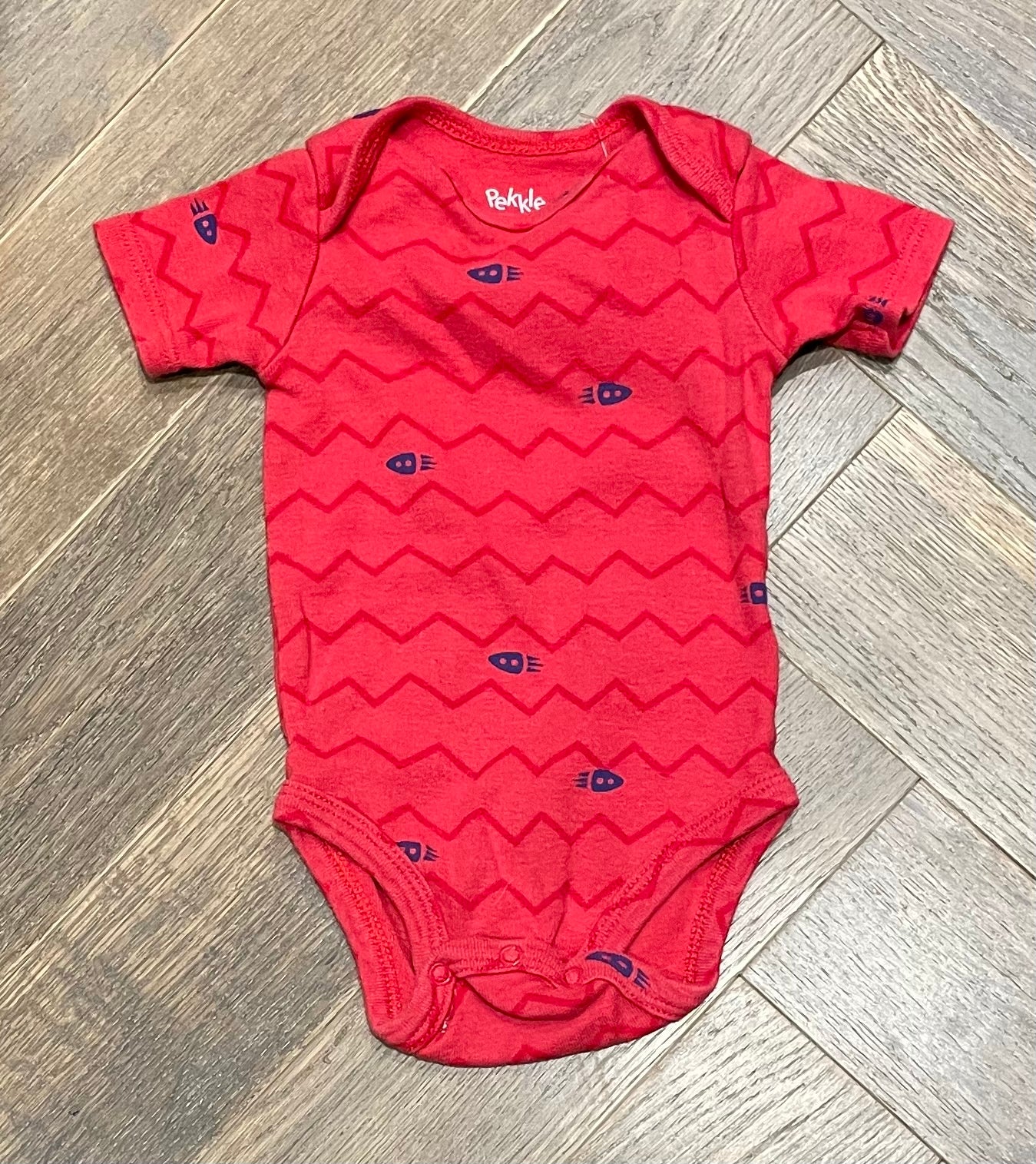 Red  Pekkle Baby Onesie, 3M