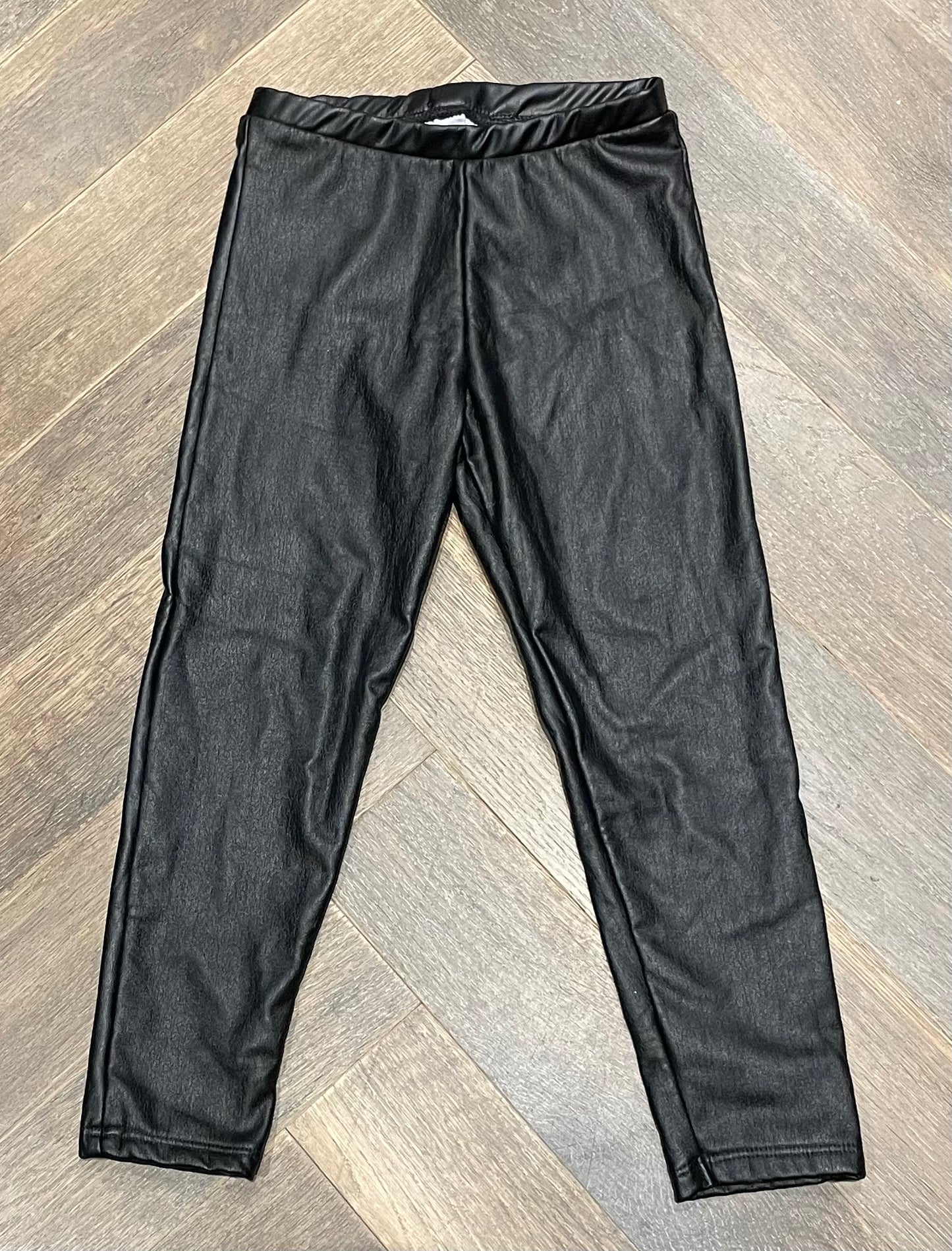 Black  Zara Pleather Legging, 4-5Y