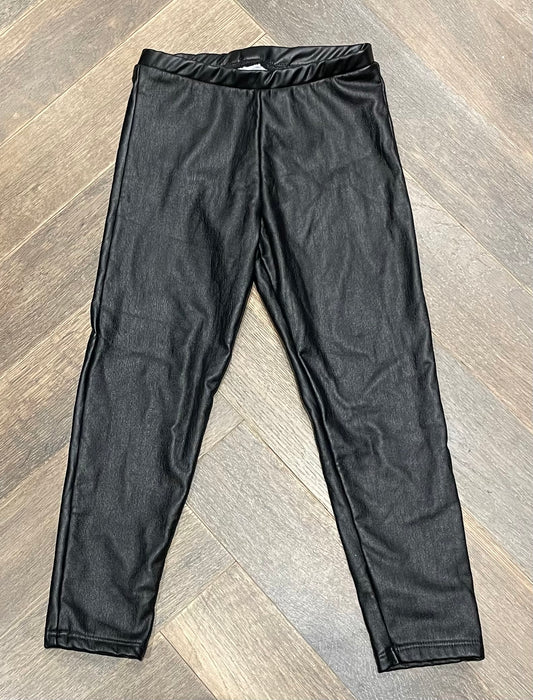 Black  Zara Pleather Legging, 4-5Y