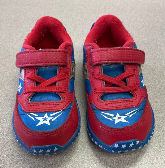 Red/blue  Saucony Velcro Shoes, 5.5T
