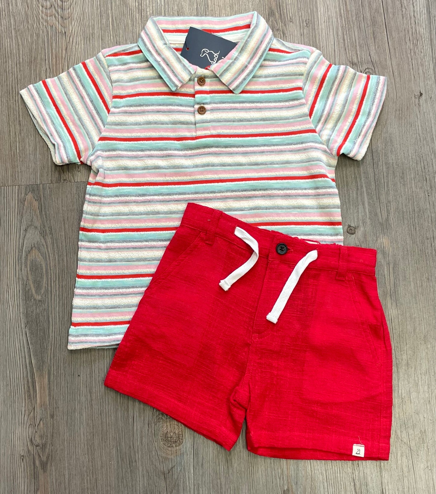 Red  Me & Henry 2pcs Shorts/Sh, 4-6Y