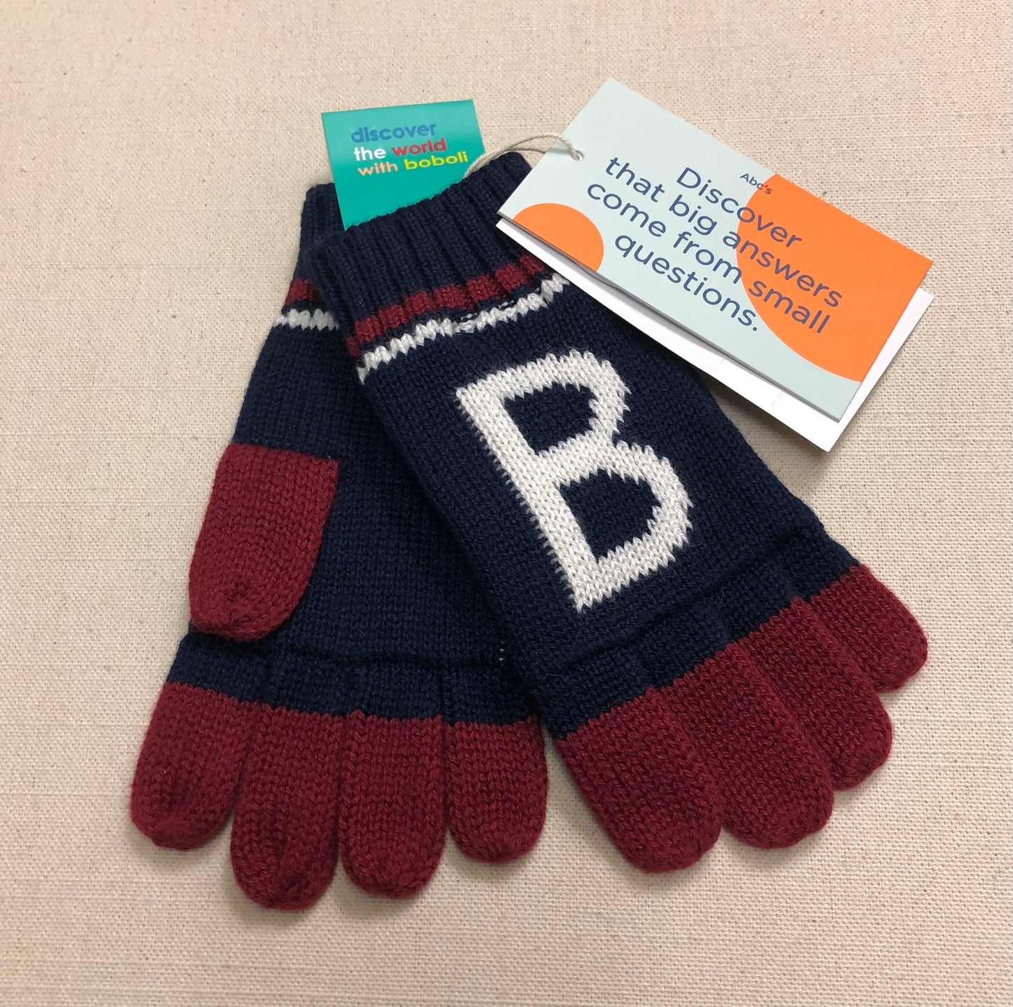 Blu/red  Boboli Knit Gloves, 4-5Y