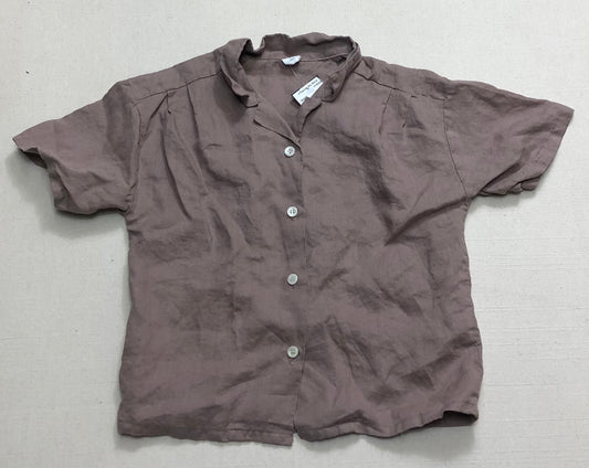 Brown  Here I Am Linen Shirt, 8-9Y