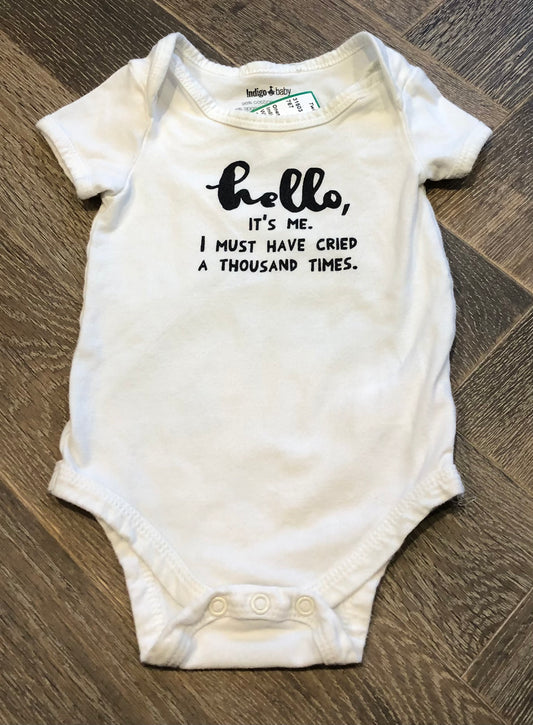 White  Indigo Onesie, 6-12M