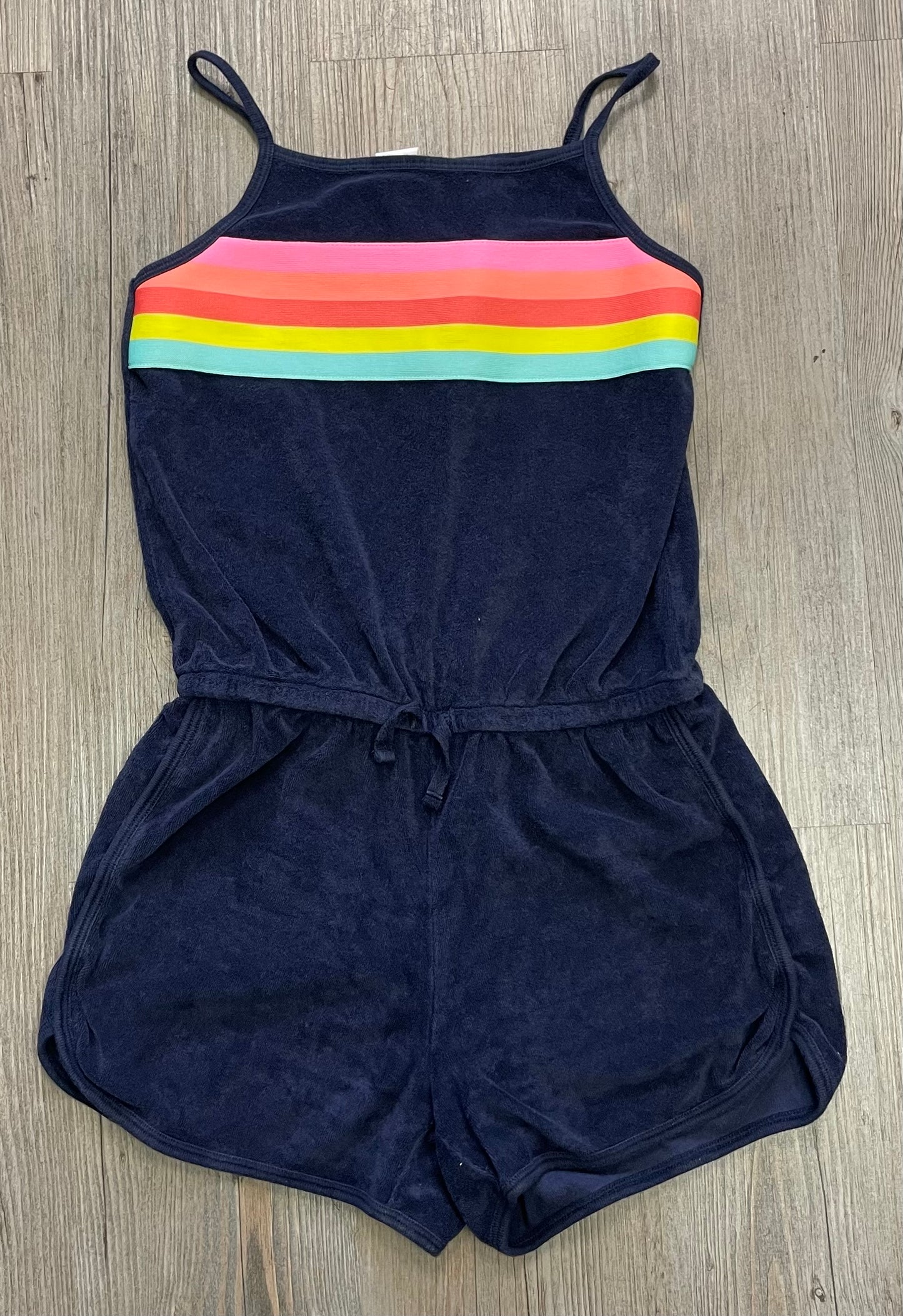 Navy  Gap Terry Romper, 8-9Y