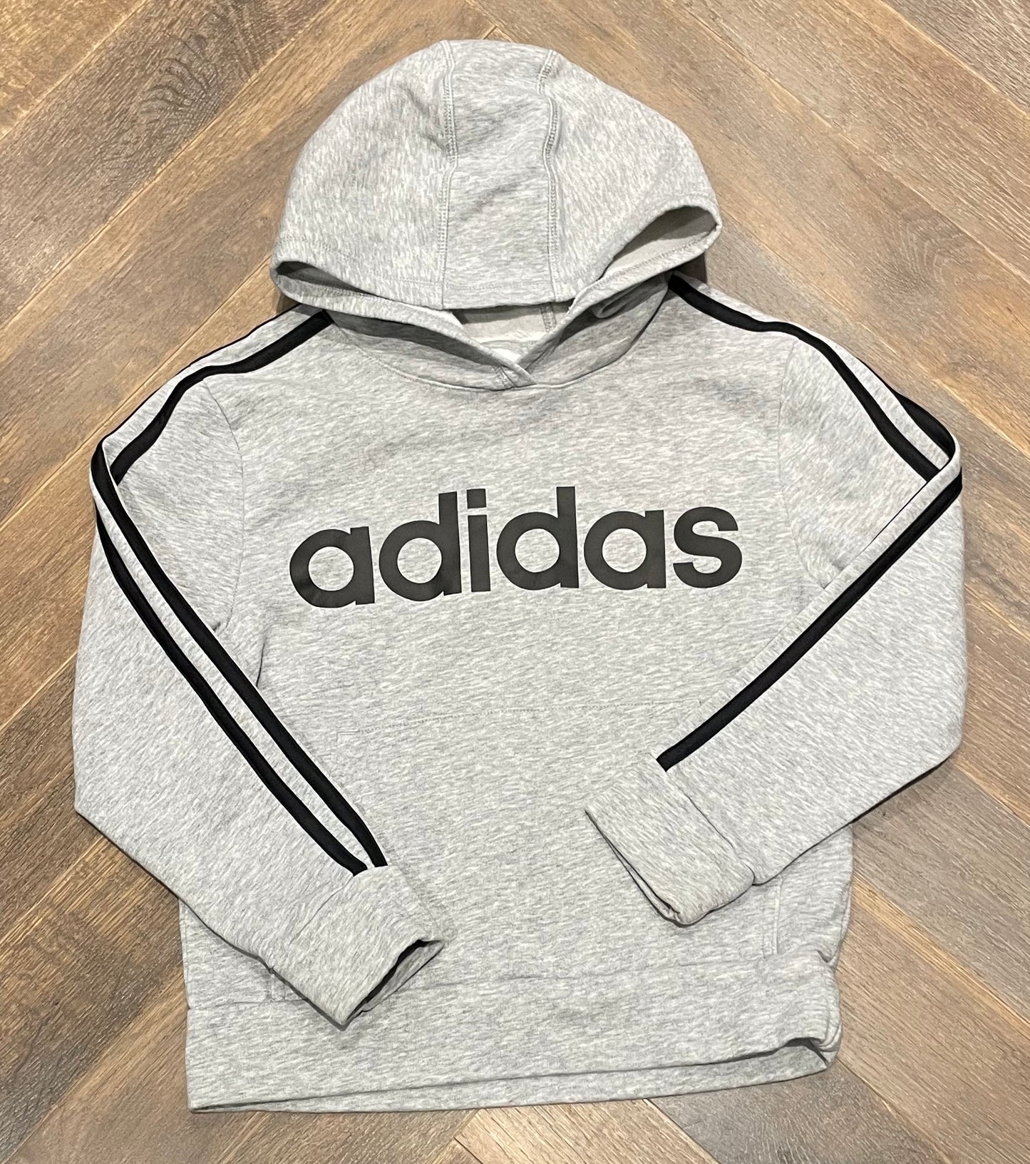Grey  Adidas Pullover Hoodie, 9-10Y