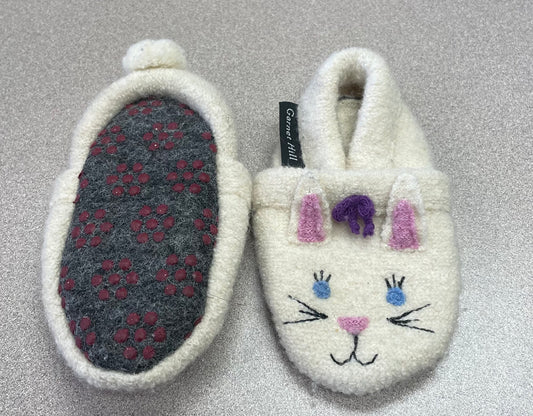 Beige  Garnet Hill Wool Slippers, 12-18M